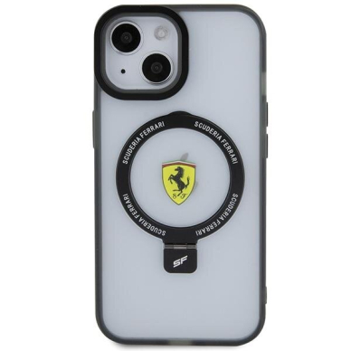 Originalus dėklas Ferrari FEHMP15SUSCAH iPhone 15 6.1  Permatomas hardcase Ring Stand 2023 Collection MagSafe 2