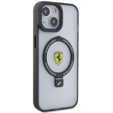 Originalus dėklas Ferrari FEHMP15SUSCAH iPhone 15 6.1  Permatomas hardcase Ring Stand 2023 Collection MagSafe 3