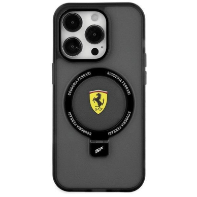 Originalus dėklas Ferrari FEHMP15SUSCAK iPhone 15 6.1  Juodas hardcase Ring Stand 2023 Collection MagSafe