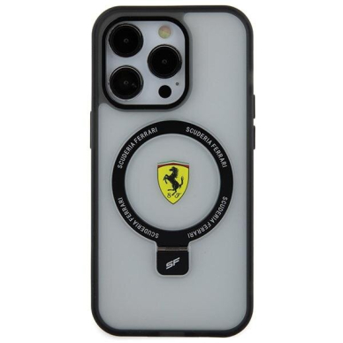 Originalus dėklas Ferrari FEHMP15XUSCAH iPhone 15 Pro Max 6.7  Permatomas hardcase Ring Stand 2023 Collection MagSafe 2