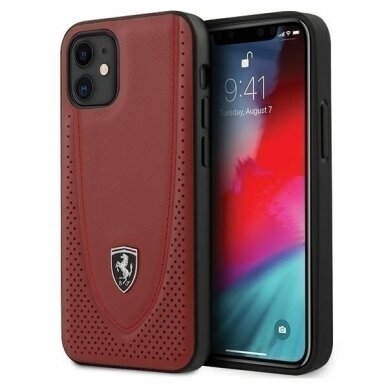 Originalus Ferrari Dėklas Feogohcp12Sre Iphone 12 Mini Raudonas Off Track Perforated