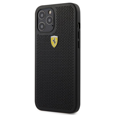 Originalus Ferrari Dėklas Fespehcp12Lbk Iphone 12 Pro Max Juodas On Track Perforated