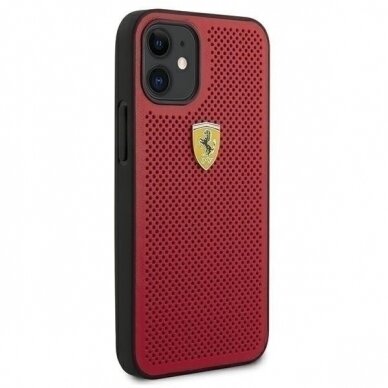 Originalus Ferrari Dėklas Fespehcp12Sre Iphone 12 Mini Raudonas On Track Perforated 3