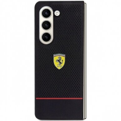 Ferrari Perforated Line Dėklas Samsung Galaxy Z Fold 5 - Juodas 1