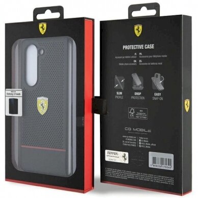 Ferrari Perforated Line Dėklas Samsung Galaxy Z Fold 5 - Juodas 6