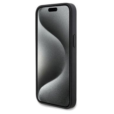 Ferrari Perforated Waves Metal Logo dėklas skirtas iPhone 15 Pro Max - Juodas 4