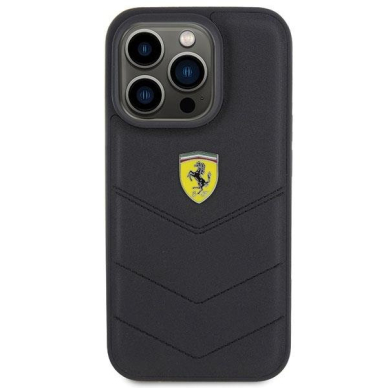 Ferrari Quilted Metal Logo case for iPhone 15 Pro - black 2