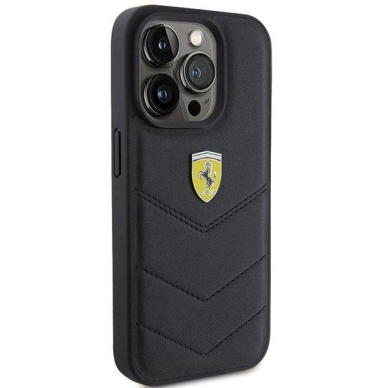 Ferrari Quilted Metal Logo case for iPhone 15 Pro - black 3