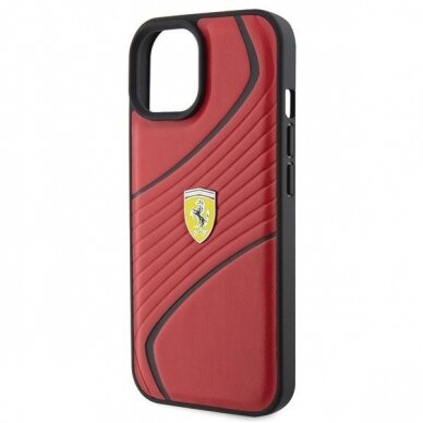 Ferrari Twist Metal Logo case for iPhone 15 - red 5