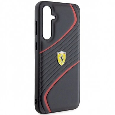 Ferrari Twist Metal Logo Dėklas Samsung Galaxy S23 FE - Juodas 3