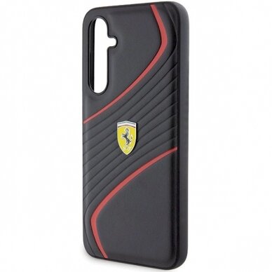 Ferrari Twist Metal Logo Dėklas Samsung Galaxy S23 FE - Juodas 4