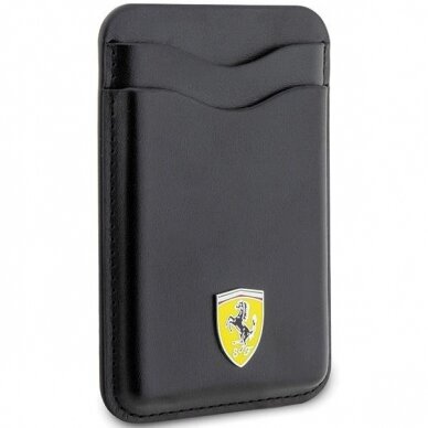 Ferrari Wallet Card Slot FEWCMRSIK case - Juodas MagSafe Leather 2023 Collection 2