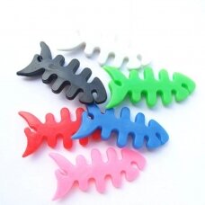 Fish-shaped headphone Kabelis wrap - baltas