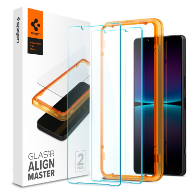 [Užsakomoji prekė] Plėvelė Sony Xperia 1 VI (set 2) - Spigen Glas.TR Align Master - Skaidrus