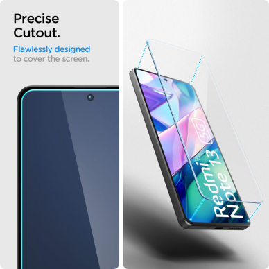 [Užsakomoji prekė] Plėvelė Xiaomi Redmi Note 13 5G (set 2) - Spigen Glas.tR Slim - Skaidrus 5