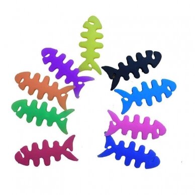 Fish-shaped headphone Kabelis wrap - Juodas 2