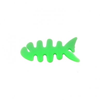 Fish-shaped headphone Kabelis wrap - žalias