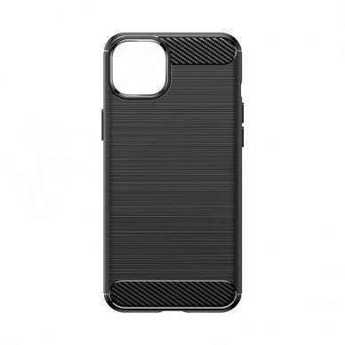 Dėklas Flexible carbon pattern iPhone 15 Plus - Juodas 1