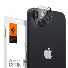 [Užsakomoji prekė] Plėvelė kamerai iPhone 14 / 14 Plus (2vnt) - Spigen Glas.tR Optik - Crystal permatomas