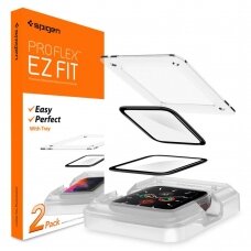 [Užsakomoji prekė] Ekrano apsauga skirta Apple Watch 4 / 5 / 6 / SE 44mm (2vnt) - Spigen ProFlex EZ Fit - Juodas