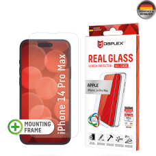 [Užsakomoji prekė] Grūdintas stikliukas iPhone 14 Pro Max - Displex Real Glass + Case - Skaidrus