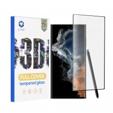[Užsakomoji prekė] Ekrano apsauga skirta Samsung Galaxy S22 Ultra 5G - Lito 3D Full Cover Super Thin Glass - Juodas JPA754