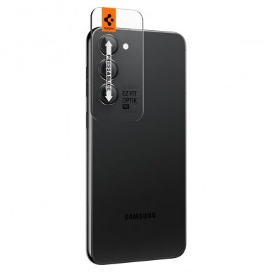 [Užsakomoji prekė] Plėvelė kamerai Samsung Galaxy S23 / S23 Plus (2vnt) - Spigen Optik.TR EZ FIT - Juodas  6