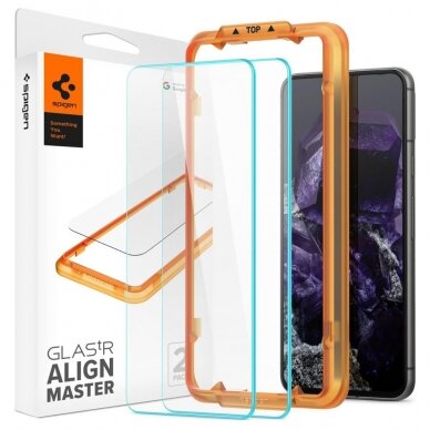 [Užsakomoji prekė] Apsauginis stikliukas Google Pixel 8 (set 2) - Spigen Glas.TR Align Master - Permatomas