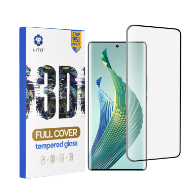 [Užsakomoji prekė] Apsauginis stikliukas Honor Magic5 Lite - Lito 3D Full Cover Super Thin Glass - Juodas