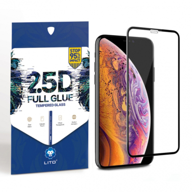 [Užsakomoji prekė] Grūdintas stikliukas Huawei nova 11i - Lito 2.5D FullGlue Glass - Juodas