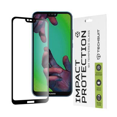 [Užsakomoji prekė] Ekrano apsauga skirta Huawei P20 Lite - Techsuit 111D Full Cover / Full Glue Glass  - Juodas