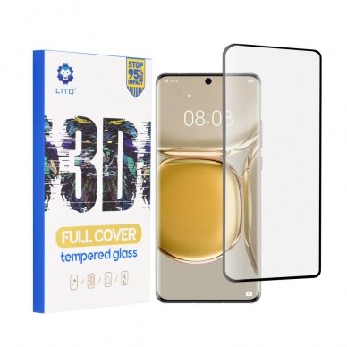 [Užsakomoji prekė] Ekrano apsauga skirta Huawei P50 Pro - Lito 2.5D FullGlue Glass - Juodas