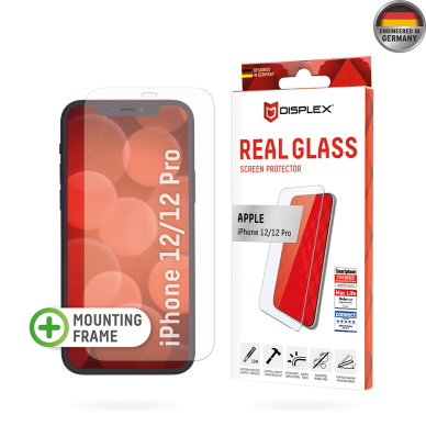 [Užsakomoji prekė] Grūdintas stikliukas iPhone 12 / 12 Pro - Displex Real Glass 2D - Skaidrus