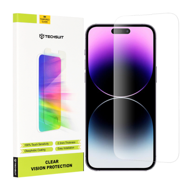 [Užsakomoji prekė] Ekrano apsauga skirta iPhone 14 Pro Max - Techsuit permatomas Vision Glass - permatomas