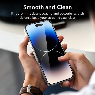 [Užsakomoji prekė] Apsauginis stikliukas iPhone 14 Pro (2vnt) - ESR Armorite Screen Protector - Juodas 3