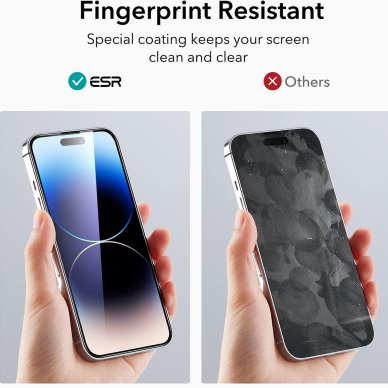 [Užsakomoji prekė] Apsauginis stikliukas iPhone 14 Pro (2vnt) - ESR Tempered Glass - Skaidrus 4