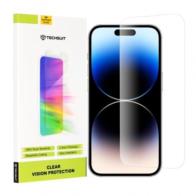 [Užsakomoji prekė] Ekrano apsauga skirta iPhone 14 Pro - Techsuit permatomas Vision Glass - permatomas