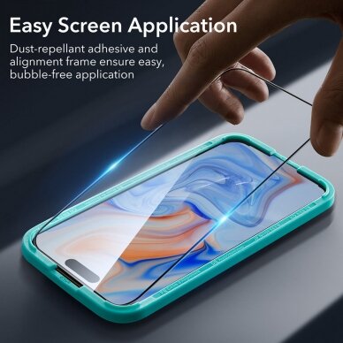 [Užsakomoji prekė] Apsauginis stikliukas iPhone 15 - ESR Screen Shield - Skaidrus 6