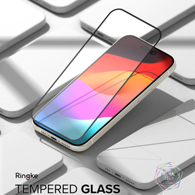 [Užsakomoji prekė] Apsauginis stikliukas iPhone 15 Plus - Ringke Cover Display Tempered Glass - Juodas 1