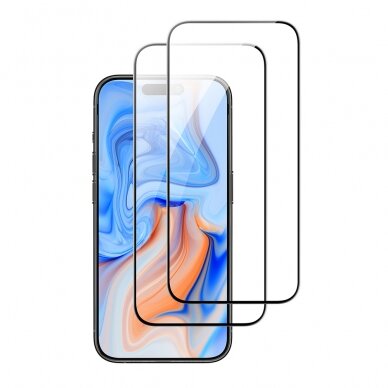 [Užsakomoji prekė] Apsauginis stikliukas iPhone 15 Plus (set 2) - ESR TempeRed Glass - Juodas 5