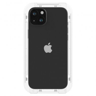 [Užsakomoji prekė] Apsauginis stikliukas iPhone 15 Plus (2vnt) - Spigen Glas.TR EZ FIT - Juodas 6