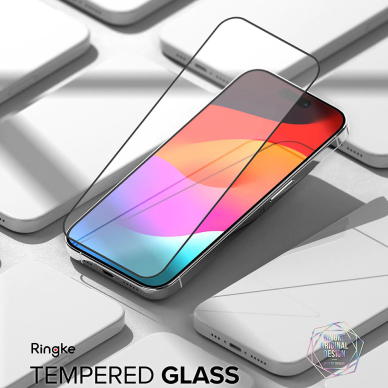 [Užsakomoji prekė] Apsauginis stikliukas iPhone 15 Pro Max - Ringke Cover Display Tempered Glass - Juodas 1