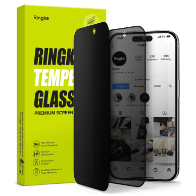 [Užsakomoji prekė] Apsauginis stikliukas iPhone 15 Pro Max - Ringke Cover Display TempeRaudonas Glass - Privacy