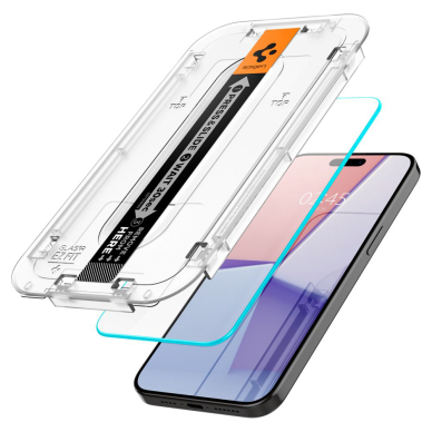 [Užsakomoji prekė] Apsauginis stikliukas iPhone 15 Pro Max (2vnt) - Spigen Glas.TR EZ FIT - Skaidrus 1