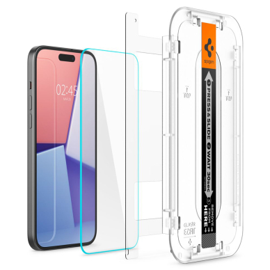 [Užsakomoji prekė] Apsauginis stikliukas iPhone 15 (2vnt) - Spigen Glas.TR EZ FIT - Skaidrus 5