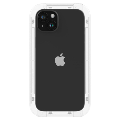 [Užsakomoji prekė] Apsauginis stikliukas iPhone 15 - Spigen Glas.TR EZ FIT - Juodas 6