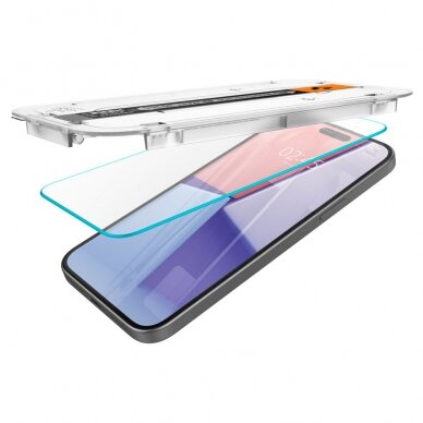 [Užsakomoji prekė] Apsauginis stikliukas iPhone 15 - Spigen Glas.TR EZ FIT - Skaidrus 3
