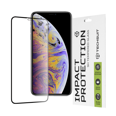 Akcija! Ekrano apsauga skirta iPhone XS Max / 11 Pro Max - Techsuit 111D Full Cover / Full Glue Glass - Juodas