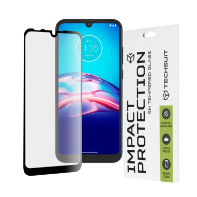 [Užsakomoji prekė] Ekrano apsauga skirta Motorola Moto E6i / Moto E6s 2020 / Moto E6 Plus - Techsuit 111D Full Cover / Full Glue Glass - Juodas TMT774