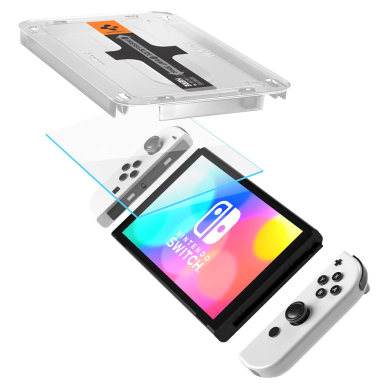 [Užsakomoji prekė] Ekrano apsauga skirta Nintendo Switch OLED (2vnt) - Spigen Glas.TR EZ FIT - permatomas 1